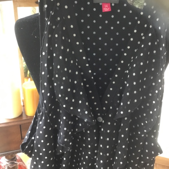 Vince Camutosize 14 back and white polka dot top - Picture 2 of 2